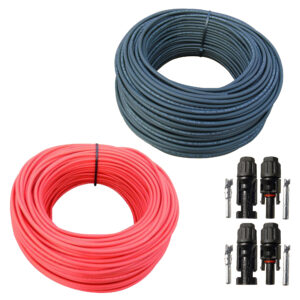 Solarkabel 4 - 10 mm² rot oder schwarz 5m – 100m inkl. zwei Paar Solarstecker MC4