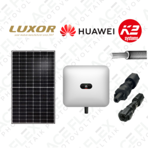 3 kWp zonnepanelen systeem compleetset met Luxor modules + Huawei 3kW omvormer 1-fase + montagemateriaal