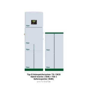 Tigo EI Heimspeichersystem: TSI-15K3D Hybrid-Inverter (15kW) + TSB-15 Batteriespeicher (9kWh)