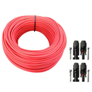 40m Solarkabel rot 4mm² + 2 Paar MC 4 Stecker für PV Solar Photovoltaik