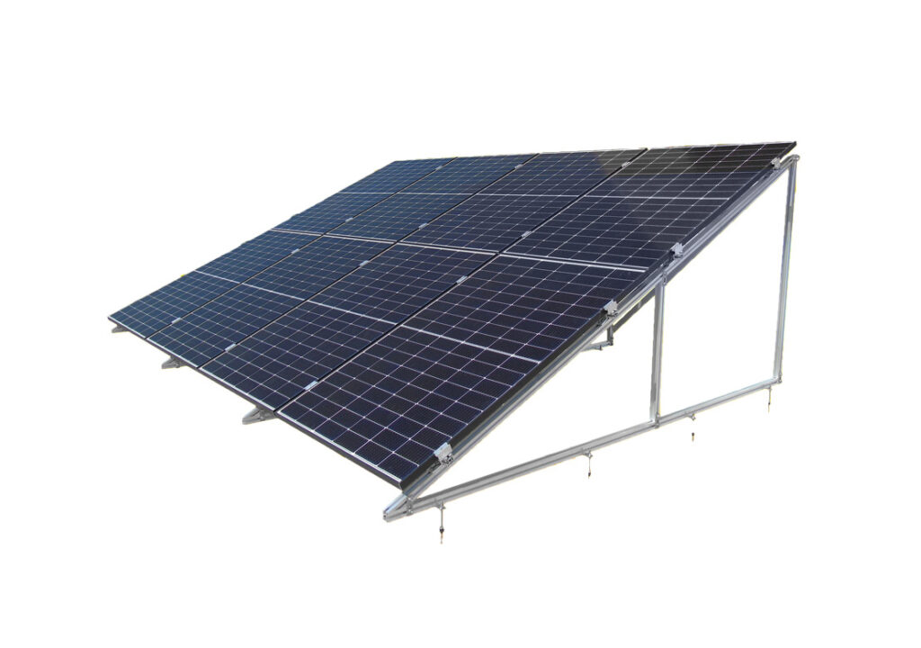 25° Aufständerung für 12 Solarmodule inkl. Befestigung