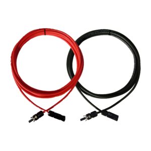 Solarkabel 5 Meter (Paar) 6mm² schwarz rot Solarstecker beidseitig montiert